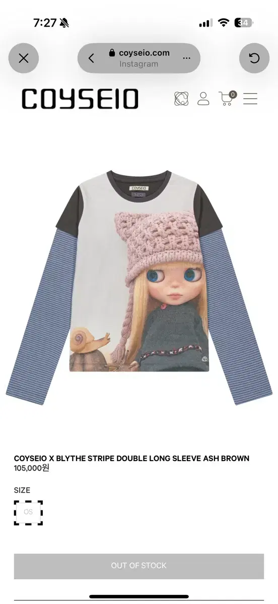 COYSEIO X BLYTHE STRIPE DOUBLE LONG SLEE | 브랜드 중고거래 플랫폼